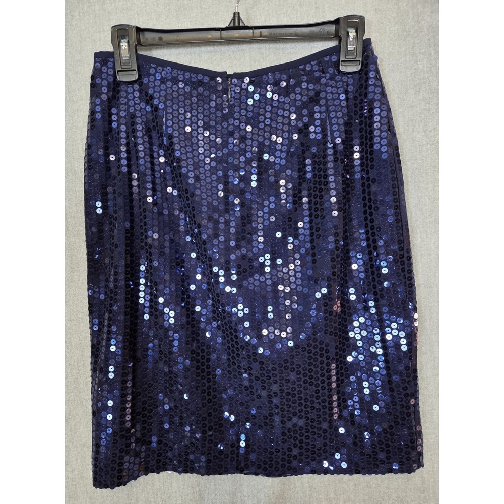 Dana Buchman Skirt Womens 6 Blue Full Sequins Lined Sparkle Fancy Showgirl Vegas - Picture 2 of 7